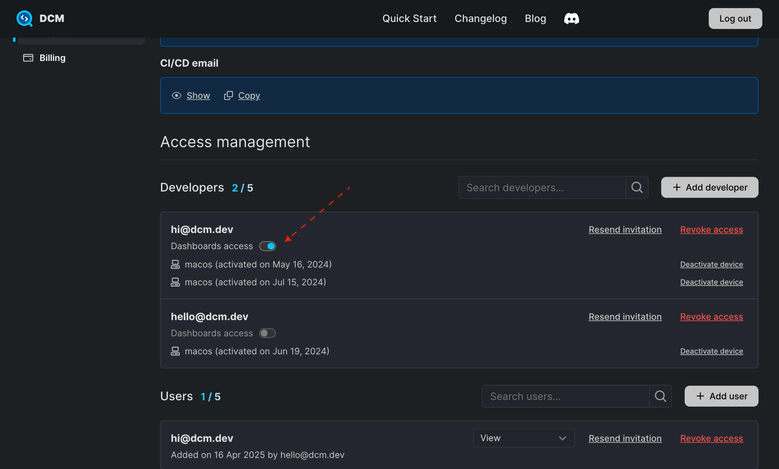 Developer Access