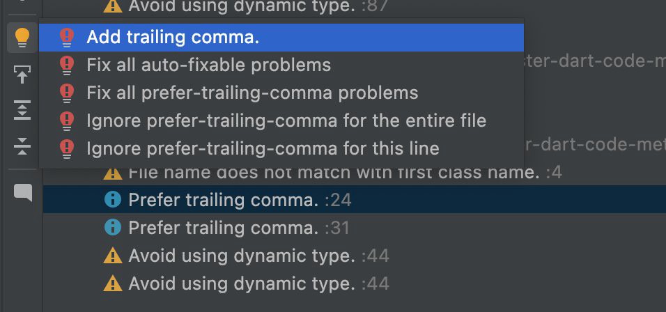 IntelliJ quick fixes example