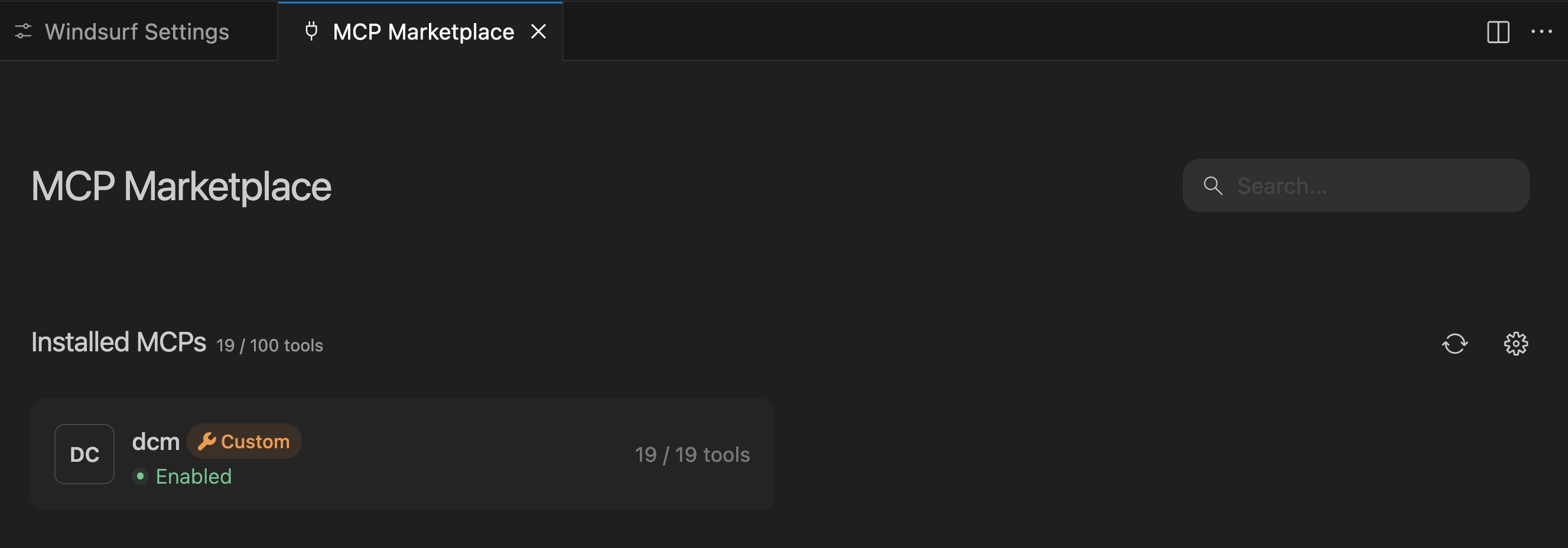 Windsurf and DCM MCP server